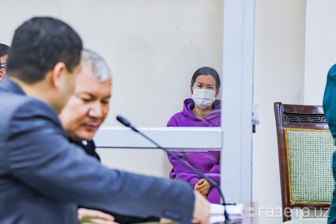 Lolagul Kallykhanova in the court dock. Photo by gazeta.uz