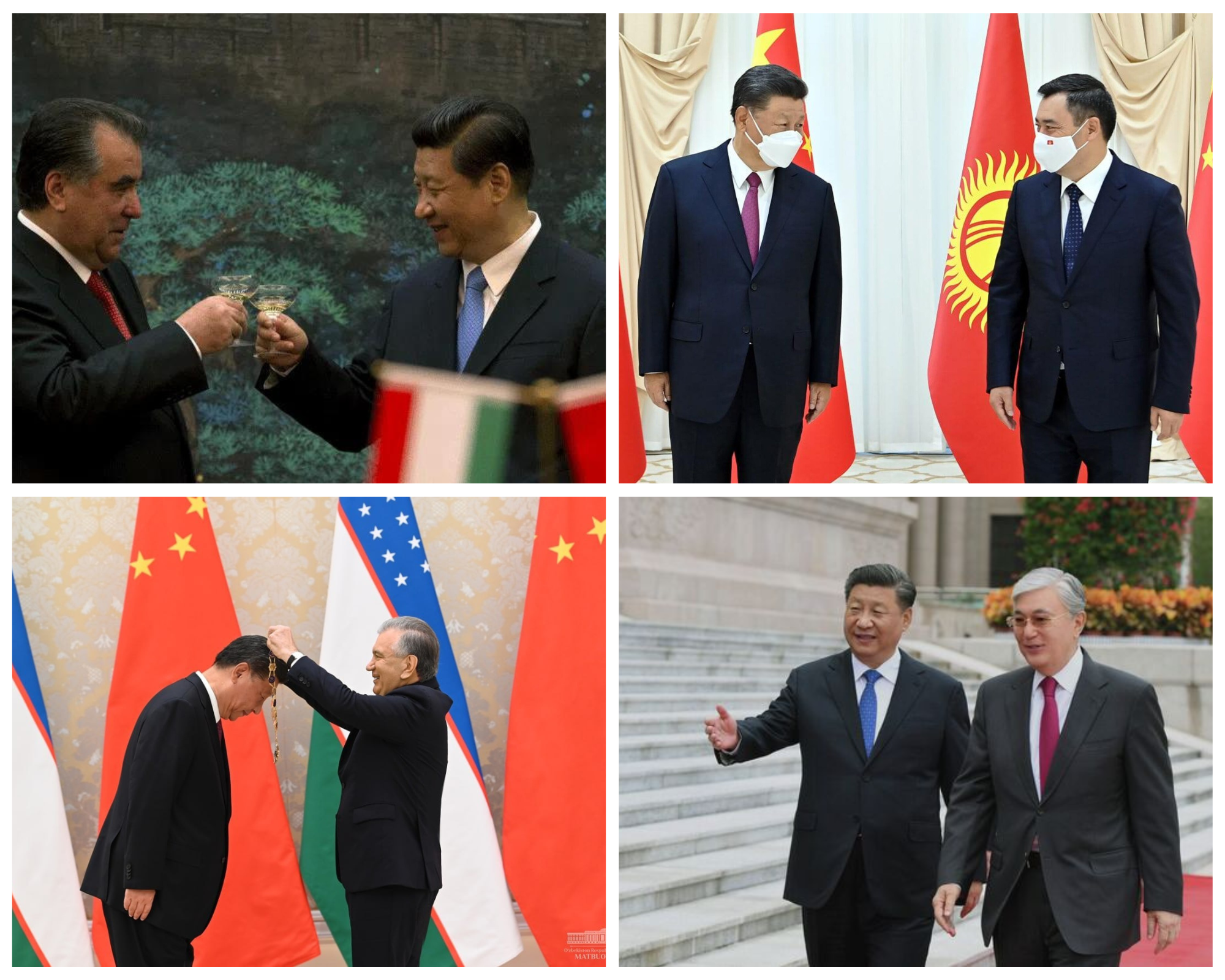 Си Цзиньпин и лидеры стран Центральной Азии. Коллаж CABAR.asia.